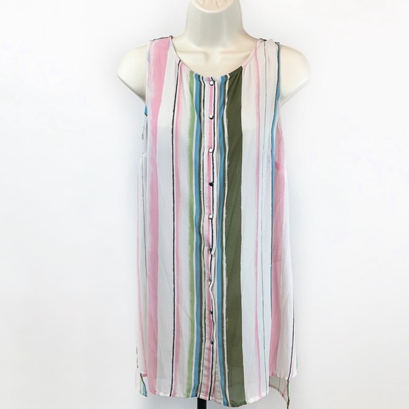 KUT from the Kloth Pastel Striped Tunic Blouse - Picture 7 of 9